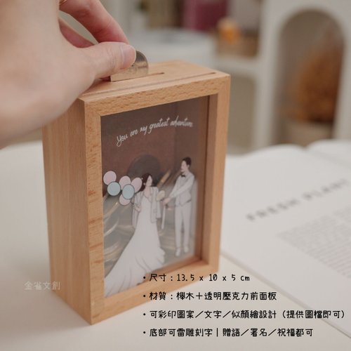 カスタマイズされた貯金箱、透明貯金箱フォトフレーム、顔描きのポート