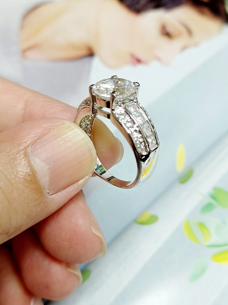 vintage jewelry rhinestone Silver ring stars - แหวนทั่วไป - โลหะ 