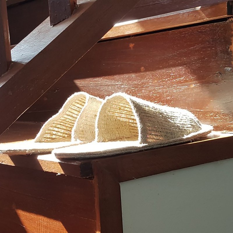 Hemp House Slippers, Natural - 室內拖鞋 - 其他材質 咖啡色