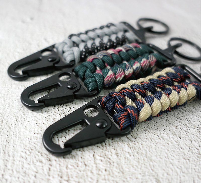 3 types of paracord braided buckle key rings - Keychains - Nylon 