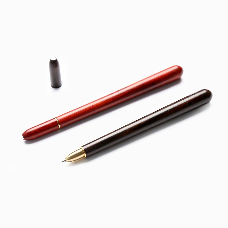 Pure sandalwood hand-made writing pen with heart - อุปกรณ์เขียนอื่นๆ - ไม้ สีดำ