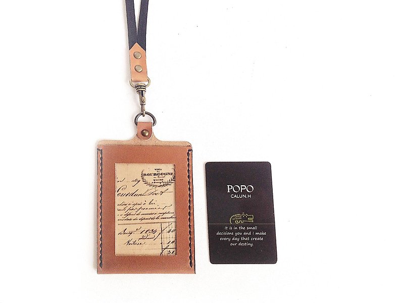 POPO│ elegant puzzle │ leather sets of documents. Straight │leather - ID & Badge Holders - Genuine Leather Khaki