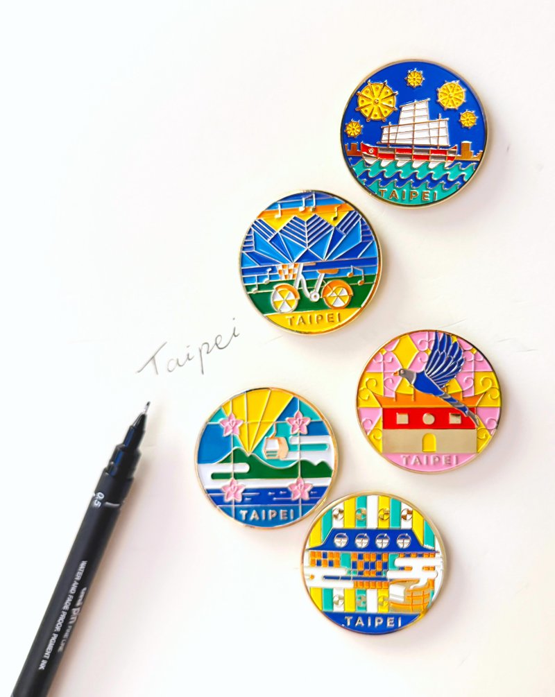 Taipei Window Lattice Magnet Series - A Collection of Five Designs - แม็กเน็ต - โลหะ 