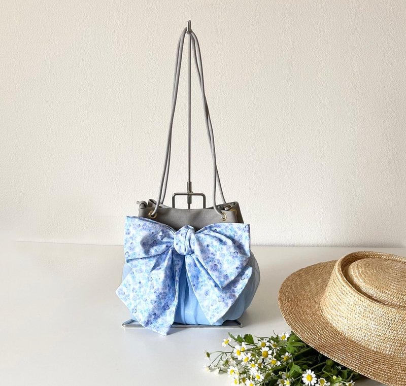 2way organdie mini bag  Nemophila Blue - กระเป๋าแมสเซนเจอร์ - ไฟเบอร์อื่นๆ สีน้ำเงิน