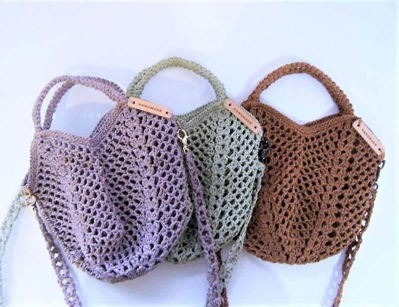 Mesh small handbag shoulder bag crochet multi-color optional - Handbags & Totes - Paper Multicolor