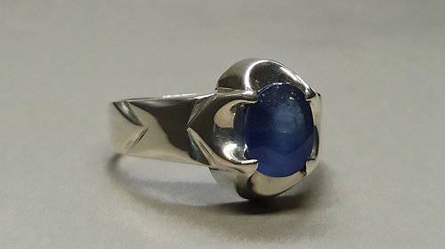 gemsjewelrings Blue Ceylon Sapphire Mens Ring Sterling Silver 925 Ring Clean Luster Blue Rings
