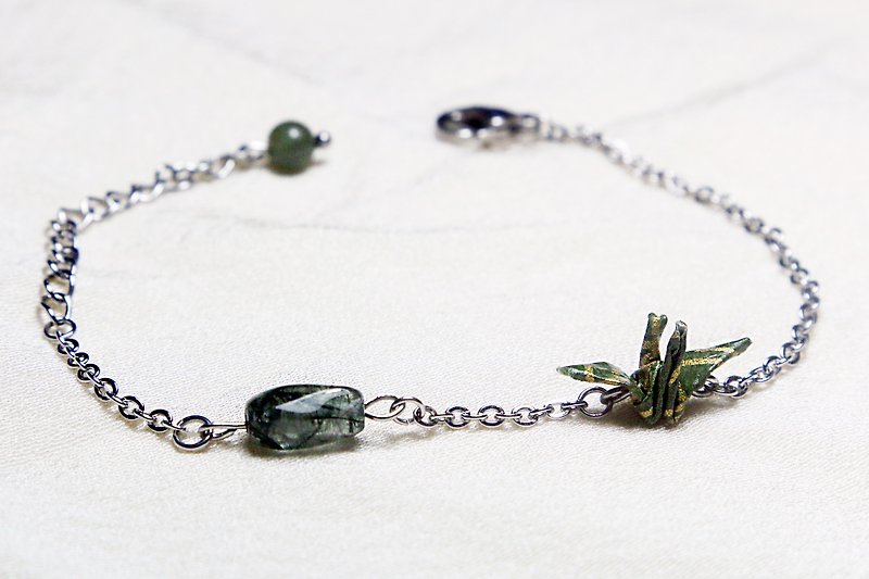Mini Paper Crane Bracelet (Bitan)-Valentine's Day Gift - Bracelets - Paper Green