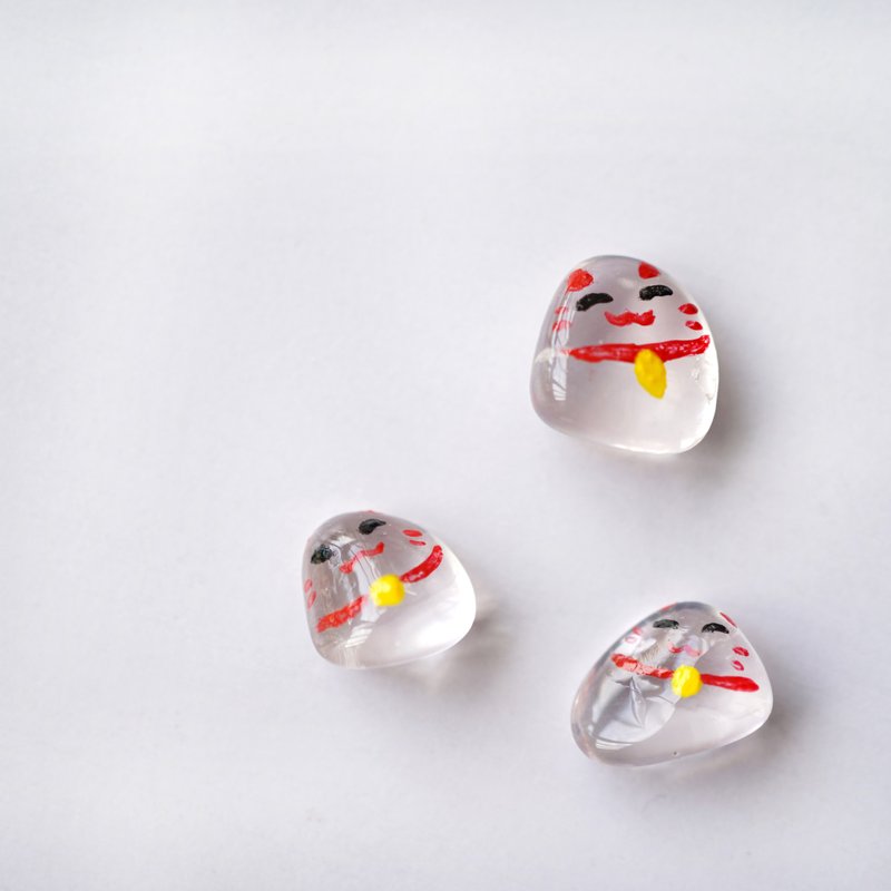 【招財貓】手繪 乳白水晶 招財貓 擺設 - 擺飾/家飾品 - 寶石 白色