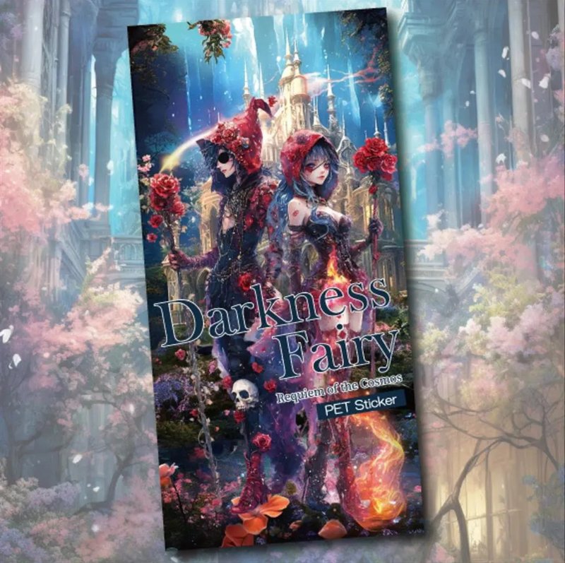DarknessFairy縦長PETステッカー - 貼紙 - 紙 藍色