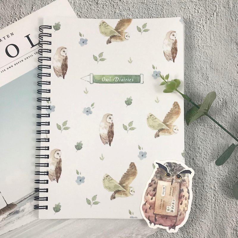 Coil Notebook-Traveler Owl - สมุดบันทึก/สมุดปฏิทิน - กระดาษ 