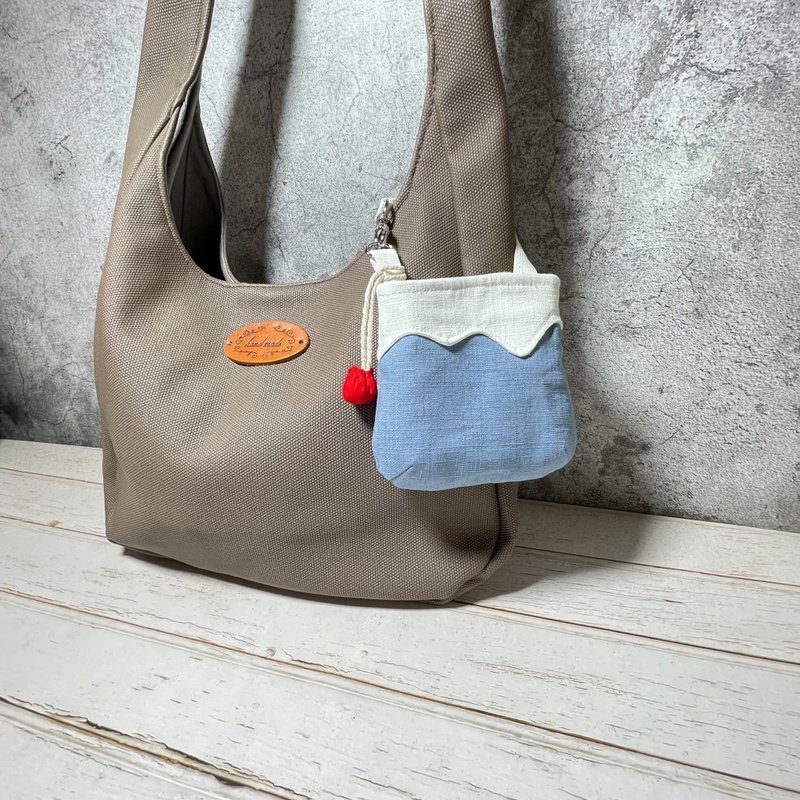 【富士山】小掛包 零錢包 錢包 收納包 耳機包 - 零錢包/小錢包 - 棉．麻 