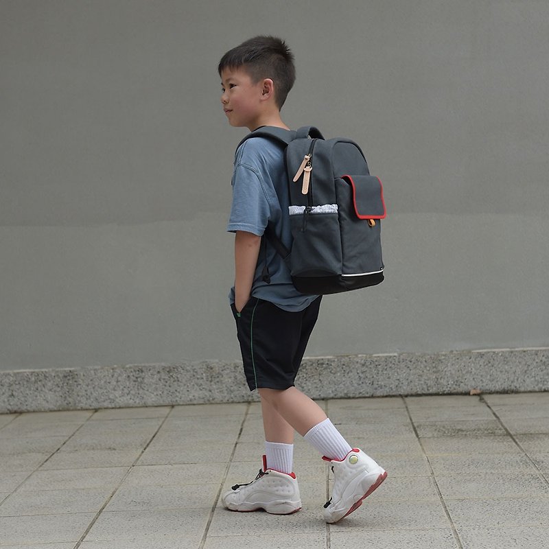 Children's Ridge Bag (Tie Ash) / Ultralight 720g / Junior Grade / Small Fresh Aesthetics - Backpacks - Cotton & Hemp Gray