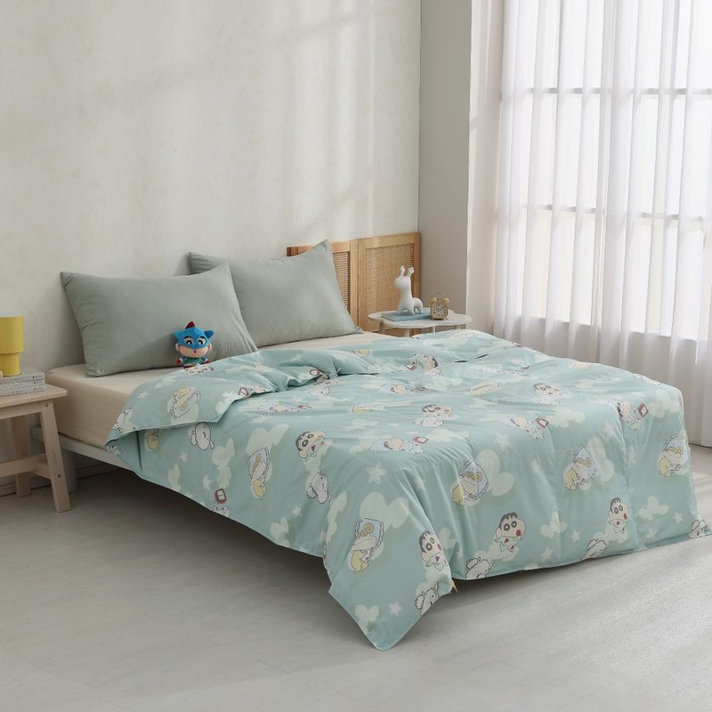 蠟筆小新聯名款 / 雙人/十月被/ 小新綠 - 棉被/毛毯 - 羽絨 