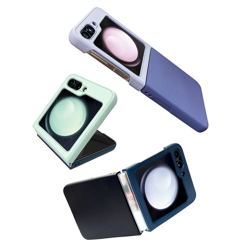 CASE SHOP SAMSUNG Z Flip 5 撞色皮質保護殼 - 手機殼/手機套 - 人造皮革 多色