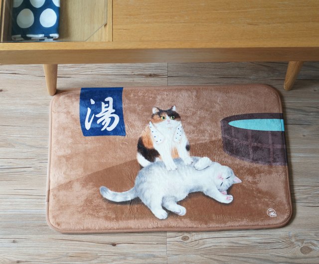 MEWJI original cute cat room door bathroom kitchen carpet floor