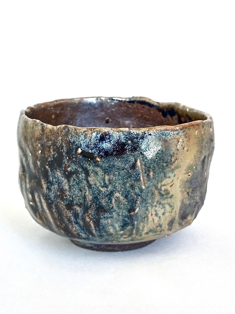 Tea Bowl_Colorful Clothes Burned with Firewood_[Natural Ash Falling, Flowing Glaze, Gold and Silver Color] - ถ้วยชาม - ดินเผา 