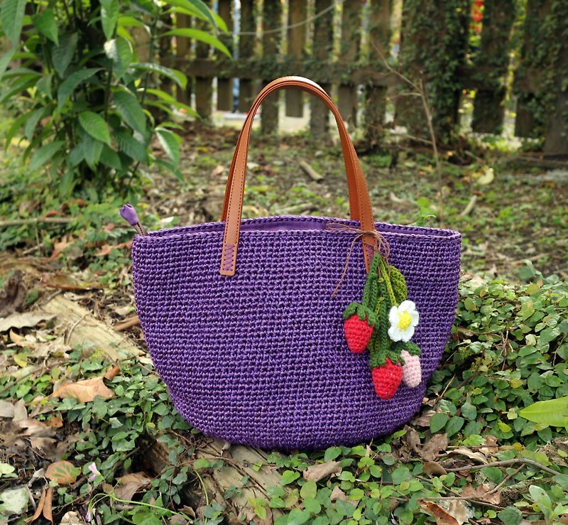 【訂製】ChiChi手作-紫羅蘭草莓包 - 手袋/手提袋 - 其他材質 紫色