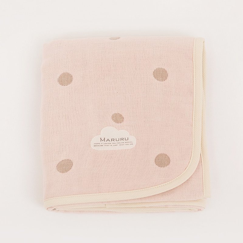 MARURU Japan-made premium five-layer muslin baby/kid blanket - Baby pink S/M/L - Bedding - Cotton & Hemp Pink