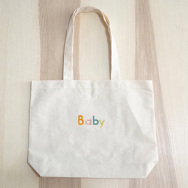 【Q-cute】袋子系列-客製化英文字 - 手提包/手提袋 - 棉．麻 多色