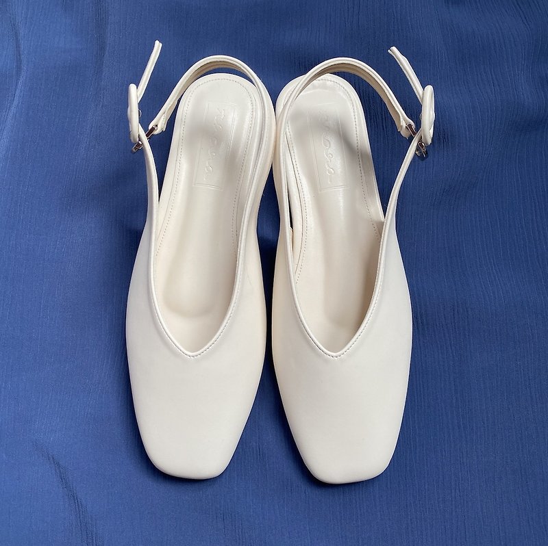 Thara - Marnie Sandals Shoes - Ivory - รองเท้าลำลองผู้หญิง - หนังเทียม ขาว