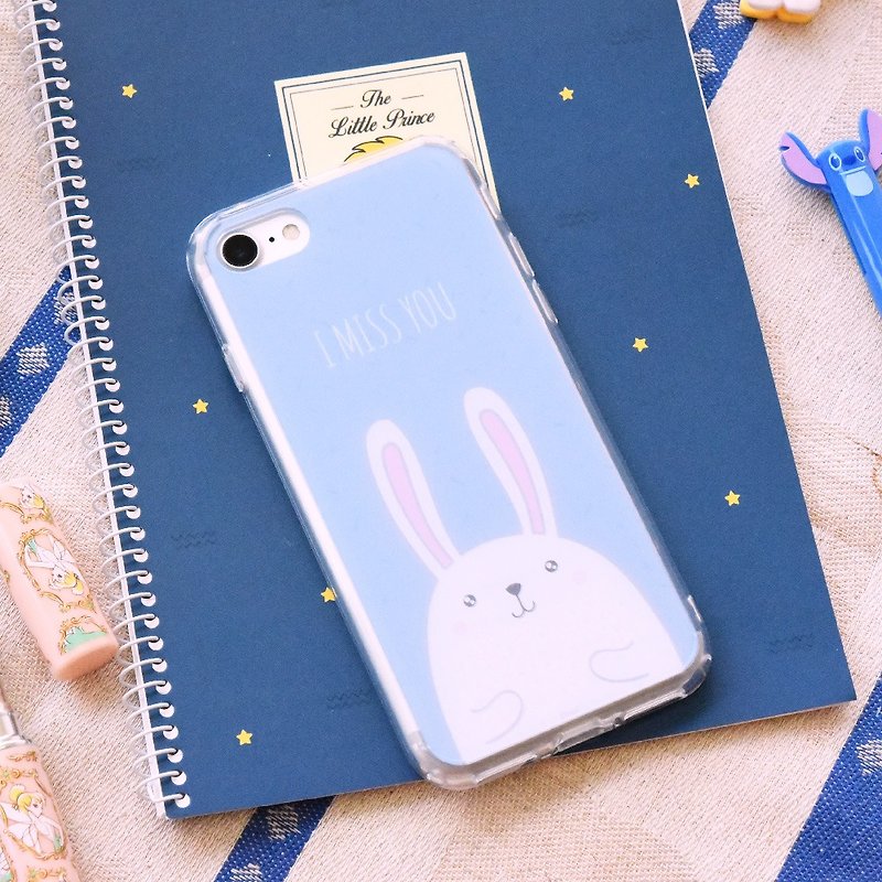 【MISS YOU 兔兔-藍】ONOR手機殼 R11S ZenFone3 A8+ XZ Premium - 手機殼/手機套 - 塑膠 多色