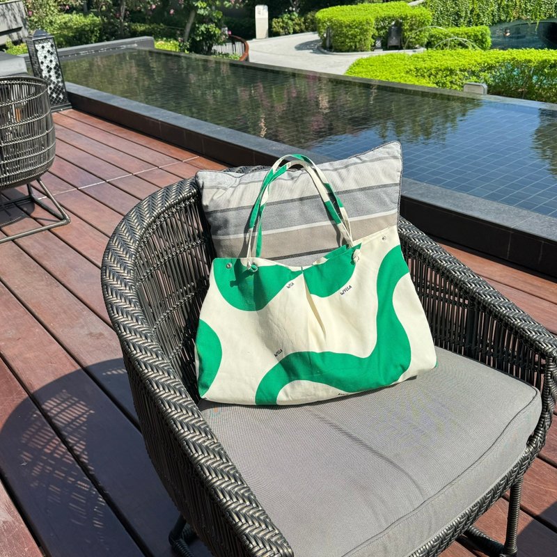 Wyllabrand Big Puff Pastry Bag Green tea churros - 手提包/手提袋 - 其他材質 綠色