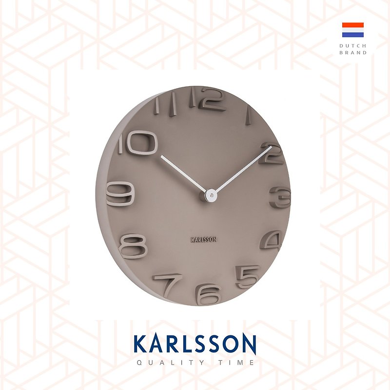Karlsson Wall clock On The Edge warm grey w. chrome hands - Clocks - Plastic Gray