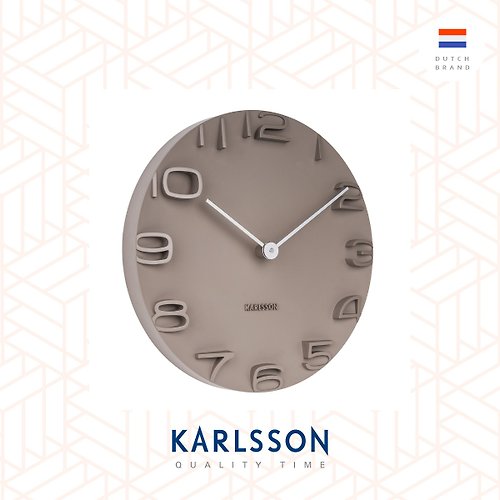 Ur Lifestyle 荷蘭Karlsson Wall clock On The Edge warm grey w.chrome hand