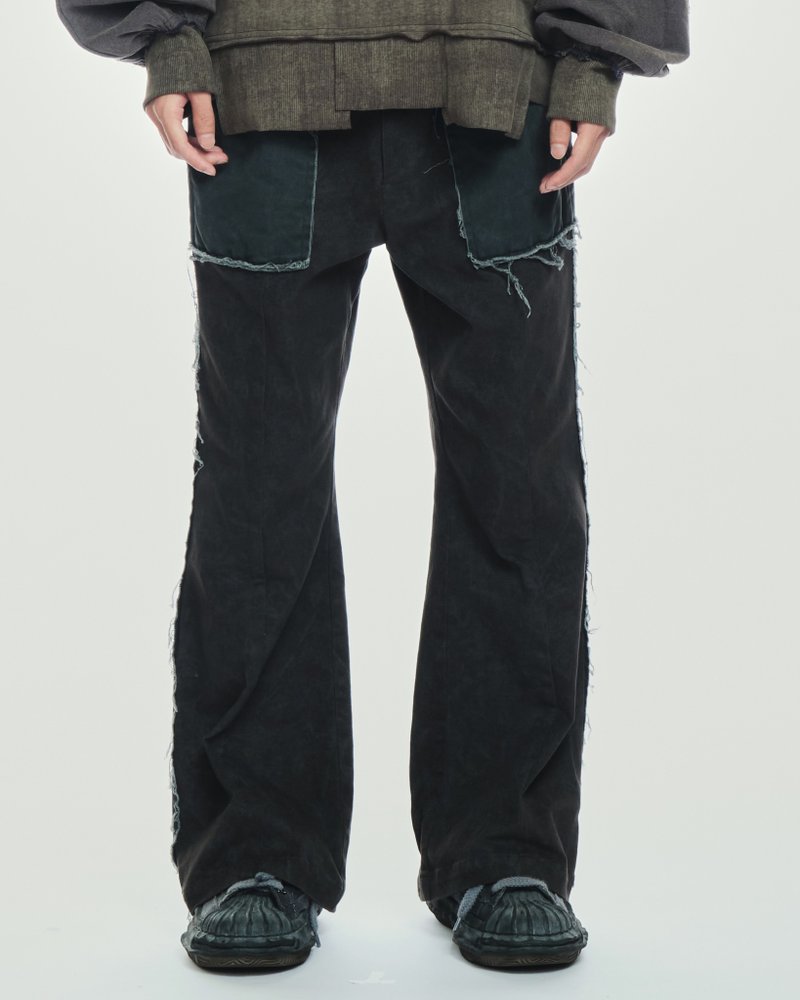 Washed Flared Pants - Men's Pants - Cotton & Hemp Gray