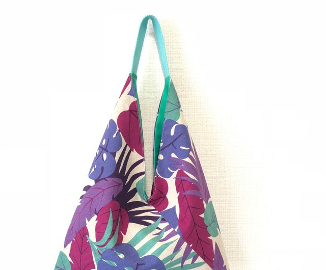 Triangle Tote Bag / Japanese Origami Bag - Rainforest - Blue - Shop chez-lu  Handbags & Totes - Pinkoi