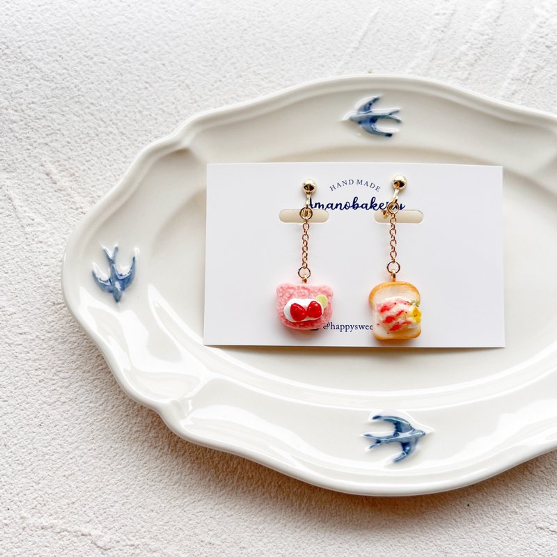 A-1 earrings / miniature bread - ต่างหู - ดินเหนียว สีนำ้ตาล