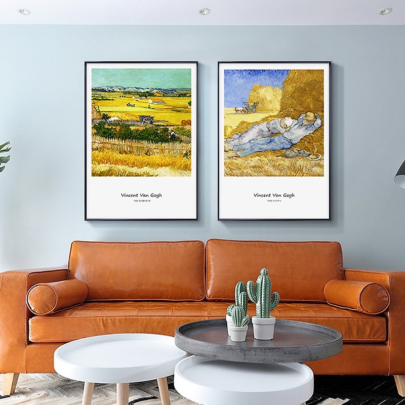 Van Gogh‧Nap and Harvest-Vertical-Painting-Famous Paintings-Yellow - Posters - Cotton & Hemp Yellow