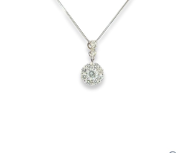 18金 ホワイトゴールド ダイヤモンド ネックレス 18KWG