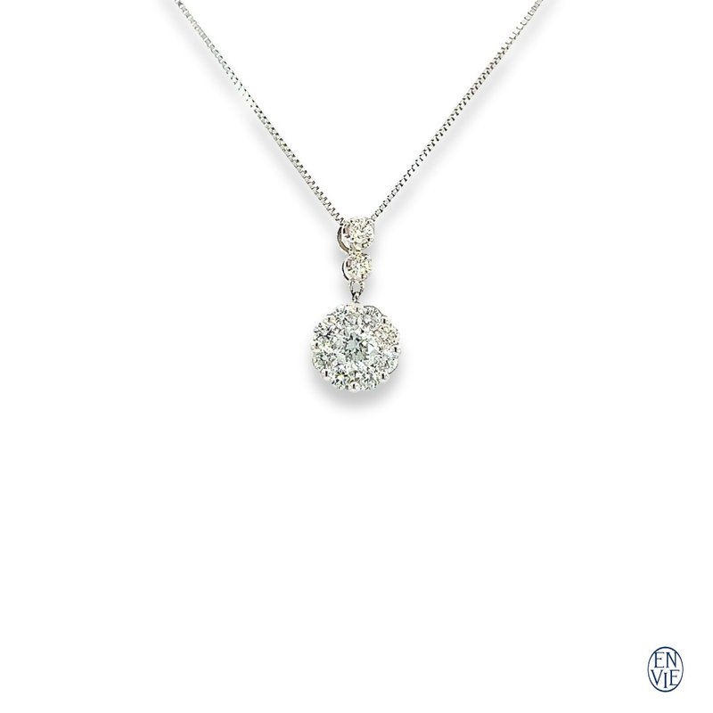 頂級18K白金 天然鑽石造型墜鍊 18K WG Diamond Necklace - 項鍊 - 貴金屬 