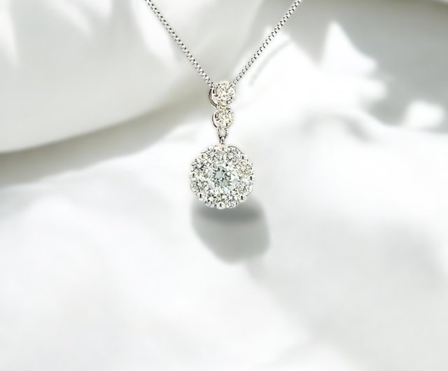 18金 ホワイトゴールド ダイヤモンド ネックレス 18KWG