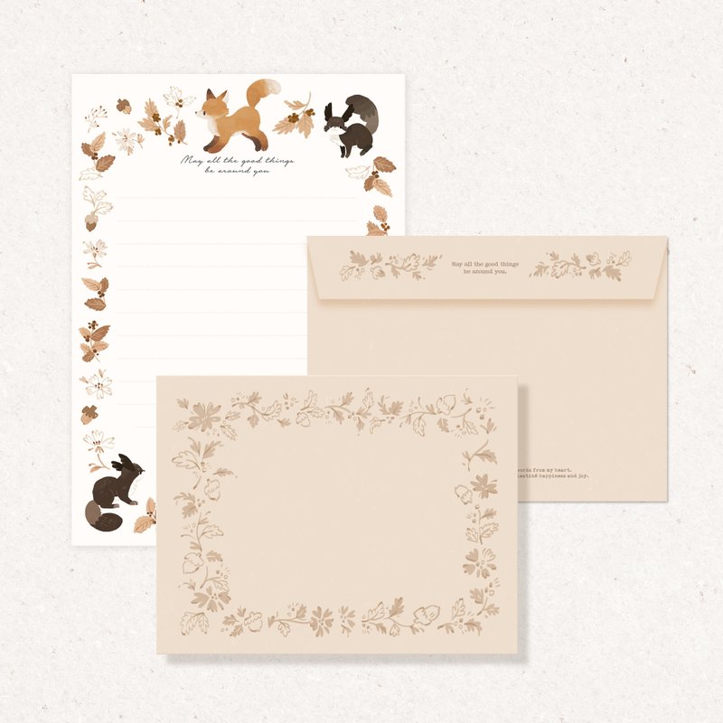 Letter paper set-Fox (warm Brown) - Envelopes & Letter Paper - Paper Khaki