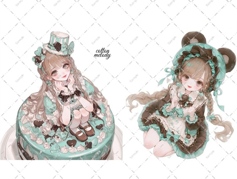 original sticker no.6806 人物ステッカー オリジナルステッカー 人物ステッカー 女の子ステッカー オリジナル人物ステッカー - 貼紙 - 紙 