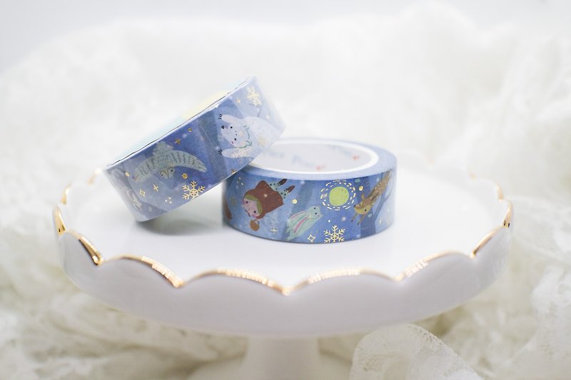 Bronzing paper tape-Winter Pals - Washi Tape - Paper Multicolor