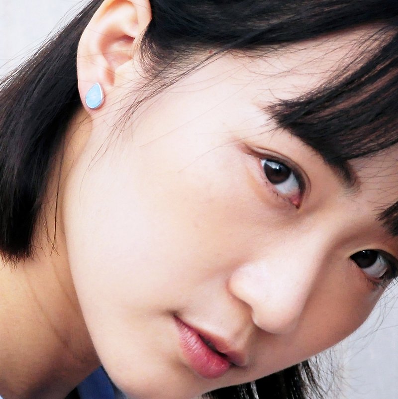 Blue Concrete Drop Earrings  | Natural Series - ต่างหู - ปูน สีน้ำเงิน