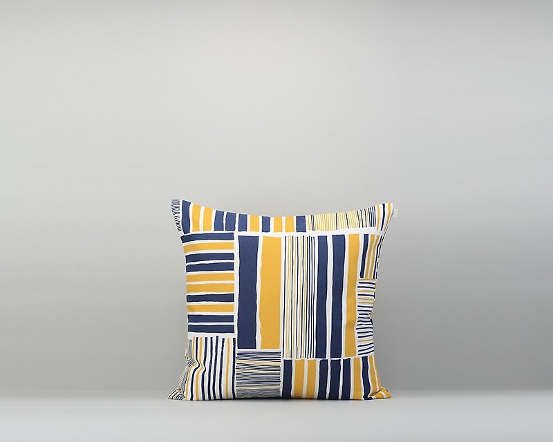 Pure cotton printed pillow/tin house yellow and blue/pillowcase can be purchased separately - หมอน - ผ้าฝ้าย/ผ้าลินิน สีน้ำเงิน