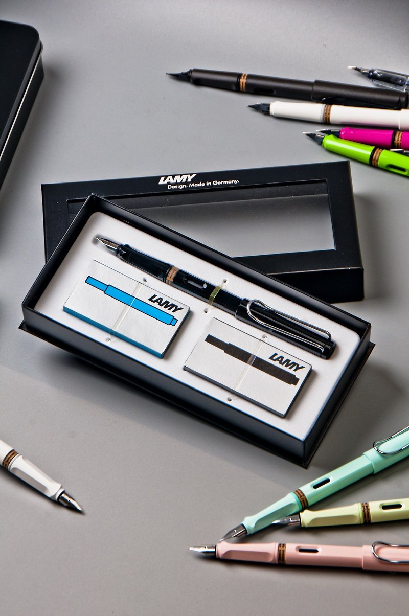 [Free engraving by laser engraving] LAMY Dual Card Water Pen Gift Box/SAFARI Series-Colorful - ปากกาหมึกซึม - พลาสติก หลากหลายสี