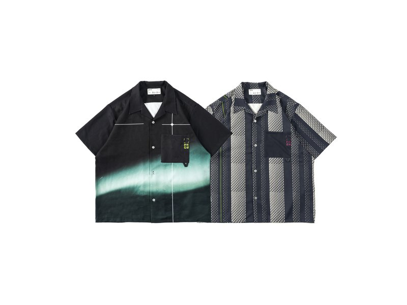 .67ARROW BLOCKADE_ SHIRTS_滿版印花襯衫 復古 古巴領 潮流 - 男襯衫/休閒襯衫 - 其他材質 多色
