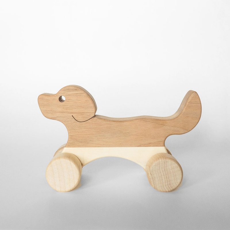 【Oak Village】原木玩具車-馬/狗/鱷魚 - 寶寶/兒童玩具/玩偶 - 木頭 卡其色