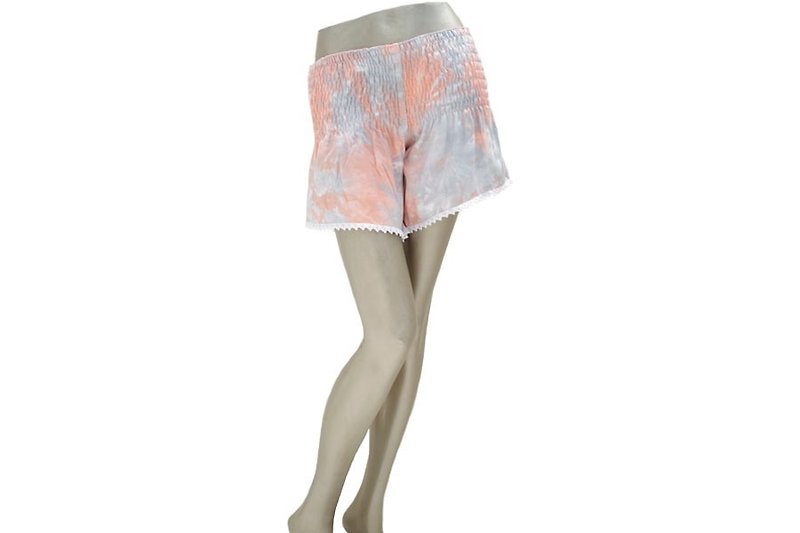 Summer of refreshing pants! Uneven dyed shorts <Peach gray> - กางเกงขายาว - วัสดุอื่นๆ สึชมพู