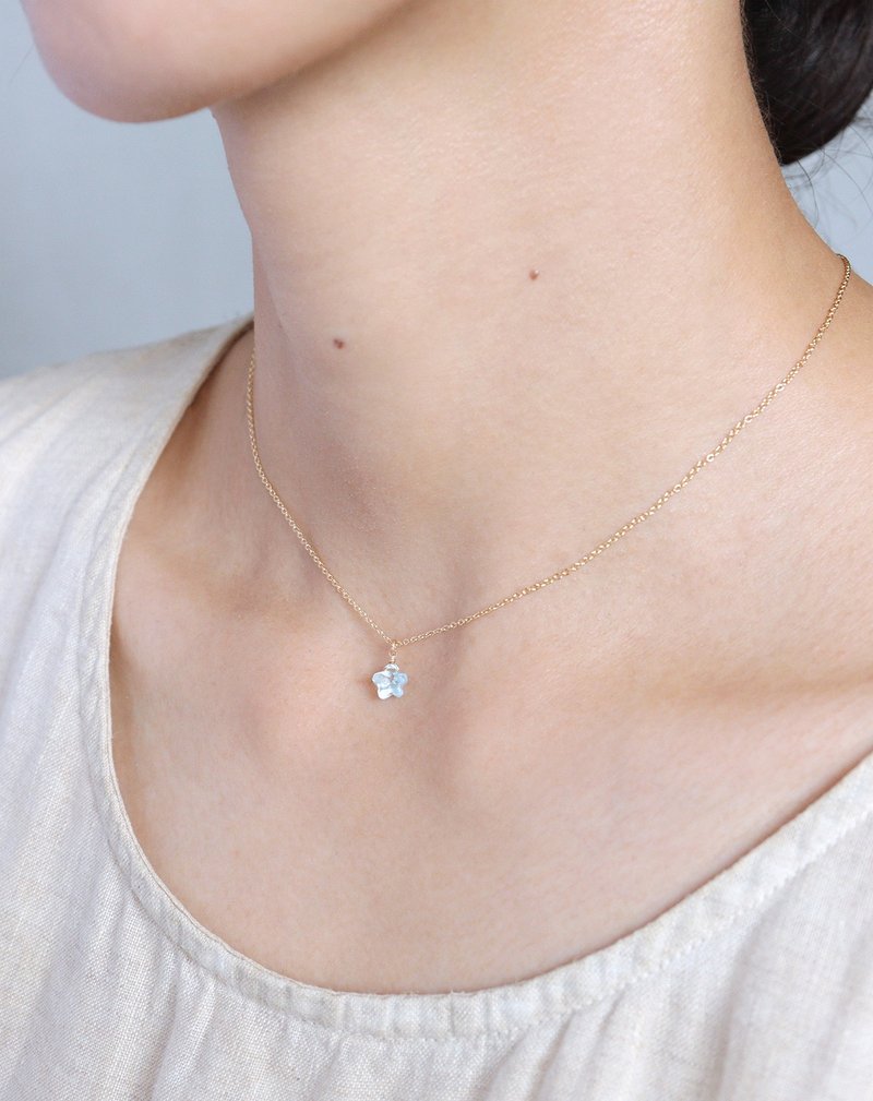 14KGF Citrine/ Stone Natural Stone Necklace One Star - สร้อยคอ - เครื่องเพชรพลอย หลากหลายสี