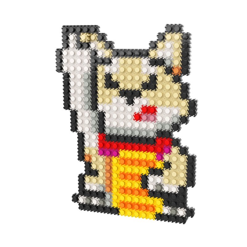 Pizel Japanese Beckoning Shiba Inu Dog - Screw You Pixel Art Z Puzzle - Stuffed Dolls & Figurines - Cotton & Hemp Multicolor