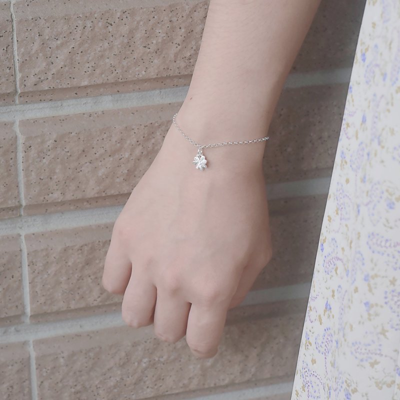 4 leaf clover bracelet | 925 sterling silver - Bracelets - Sterling Silver Silver