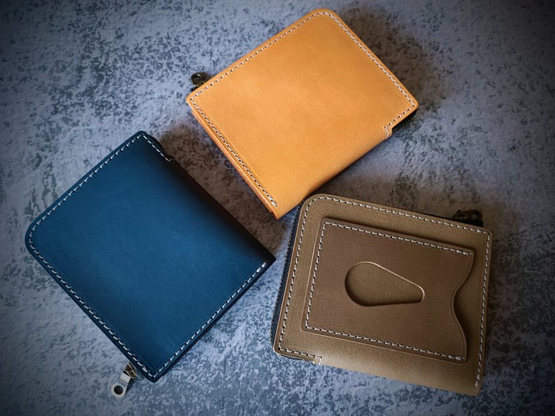 手工皮件 金鞄銀 植鞣革 真皮 L型拉鍊 短夾 皮夾 錢包 手工皮革 - 錢包/皮夾/長短夾 - 真皮 