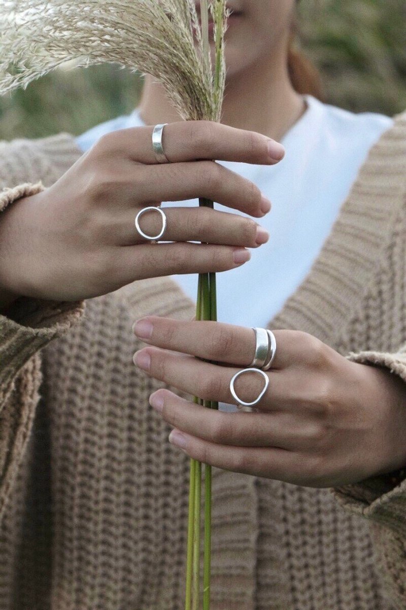 Irregular │ Sterling Silver Daily Ring [Customized Gift] - General Rings - Sterling Silver Silver