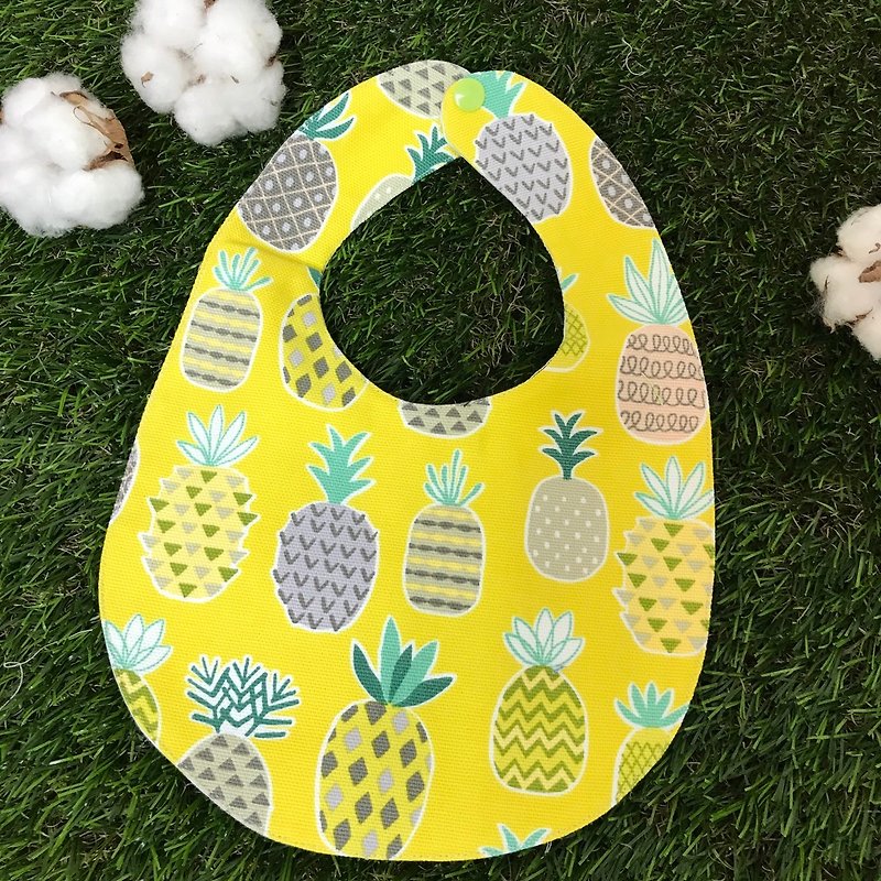 Double-sided bib - good luck Want to come - Bibs - Cotton & Hemp Yellow